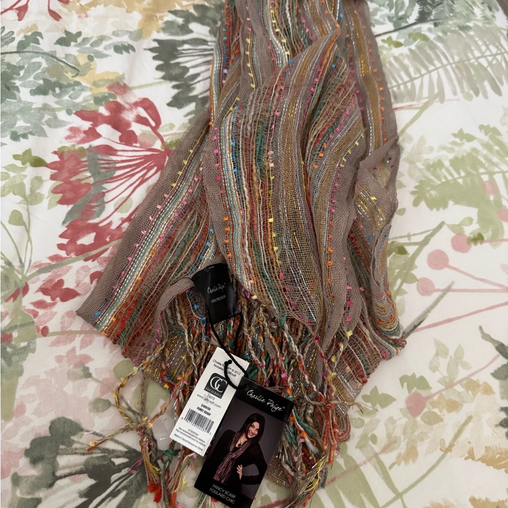 NWT Colorful Woven Scarf by Charlie Paige